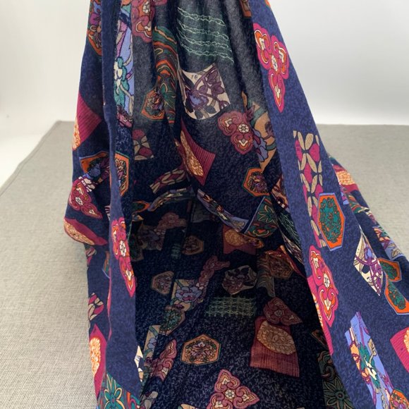 Vintage Norton McNaughton Floral Maxi Skirt Lightweight 100% Rayon Size 16 - Picture 10 of 15